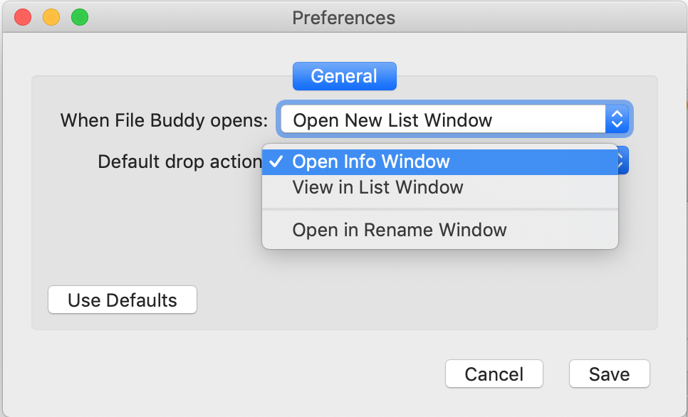 Preferences Dialog